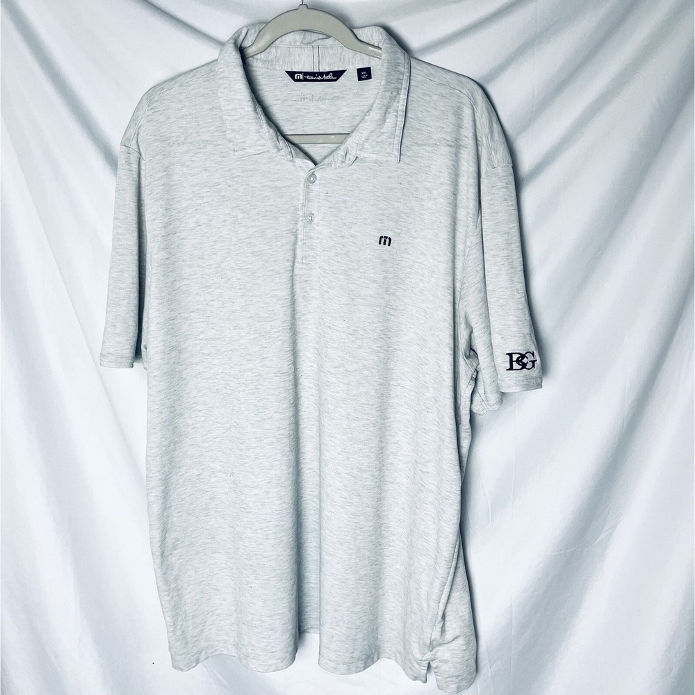 Travis‎ Mathew Mens XXL Polo Shirt Short Sleeve Golf Casual Heather Gray